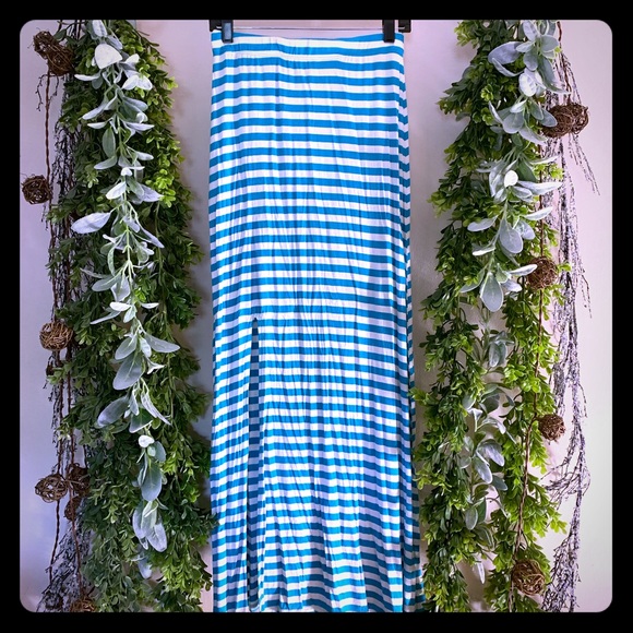 Teal stripe maxi skirt - Picture 1 of 2